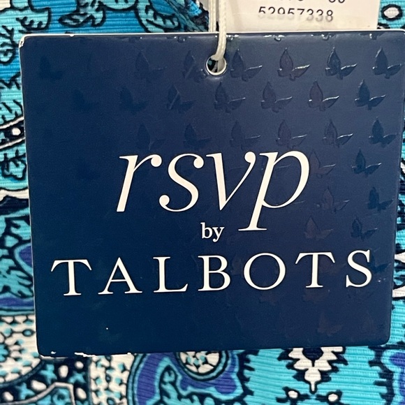 Talbots RSVP Women's Blue Paisley lined Top Blouse Size 2 side zip NWT - Picture 6 of 13